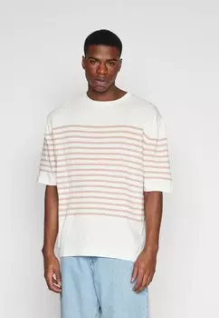 Футболка с принтом UOMO LARDINI, цвет coral pink/white