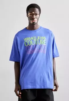 Футболка с принтом UPSIDEDOWN Versace Jeans Couture, синий