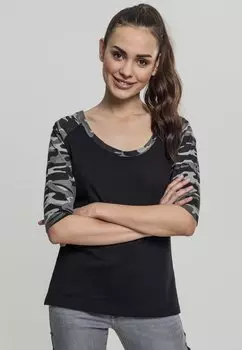 Футболка с принтом Urban Classics, черный/светло-серый