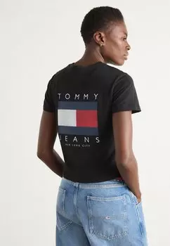 Футболка с принтом US FLAG TEE Tommy Jeans, черный