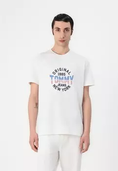 Футболка с принтом USA CIRCLE GRAPH TEE Tommy Jeans, кремовый