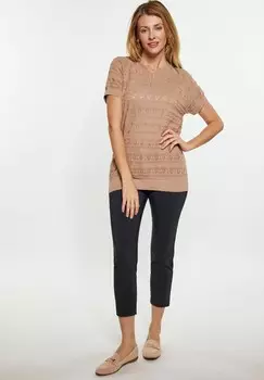 Футболка с принтом usha, серо-коричневый