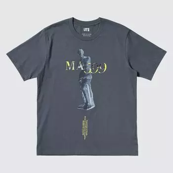 Футболка с принтом UT Archive Louvre UNIQLO, темно-серый