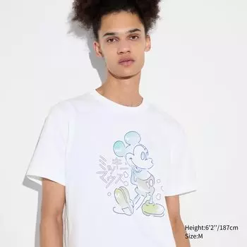 Футболка с принтом UT Mickey Stands UNIQLO, белый