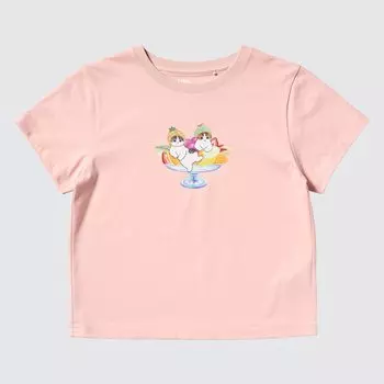 Футболка с принтом UT mofusand UNIQLO, розовый