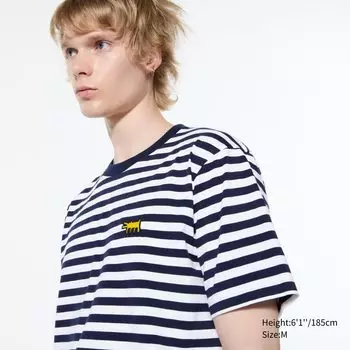 Футболка с принтом UT NY POP ART Archive (Кит Харинг) UNIQLO, темно-синий