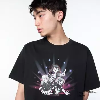 Футболка с принтом UT OSHI NO KO UNIQLO, черный