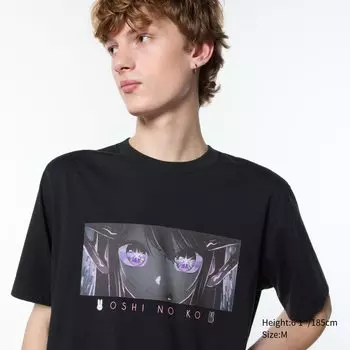 Футболка с принтом UT OSHI NO KO UNIQLO, черный