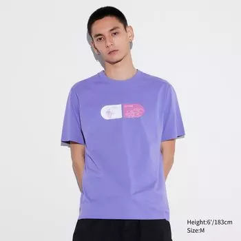 Футболка с принтом UT Знакомство с детективом Конаном (дело закрыто) UNIQLO, фиолетовый