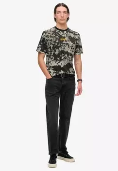 Футболка с принтом UTILITY CAMO GRAPHIC LOOSE FIT Superdry, цвет Mottled Black
