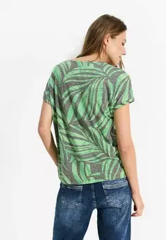 Футболка с принтом V-NECK Cecil, зеленый