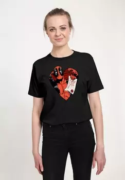 Футболка с принтом VALENTINE'S DAY DEADPOOL LIST Marvel, черный