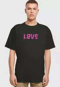Футболка с принтом VALENTINES DAY FLOWERS LOVE HEAVY Merchcode, черный