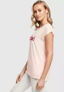 Футболка с принтом VALENTINES DAY XOXO EXTENDED SHOULDER Merchcode, розовый