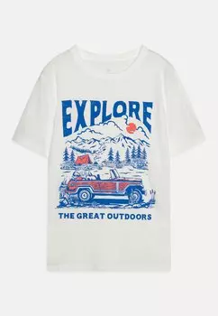 Футболка с принтом Value Boys GAP, новая кремово-белая