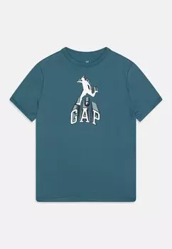 Футболка с принтом VALUE LOGO BOYS GAP, цвет sheer teal
