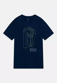 Футболка с принтом VALUE LOGO TEE BOYS GAP, цвет pangea blue
