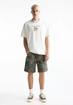 Футболка с принтом VAN GOGH PULL&BEAR, белый