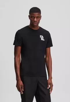 Футболка с принтом VARSITY KARL LAGERFELD, черный