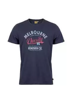 Футболка с принтом «Varsity Melbourne» для создания городского и современного образа Roadsign Australia, синий
