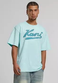 Футболка с принтом VARSITY PALM Karl Kani, бирюзовый