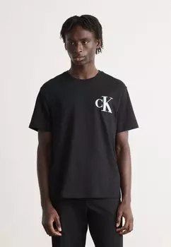 Футболка с принтом VARSITY PATCH TEE Calvin Klein Jeans, черный