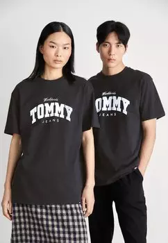 Футболка с принтом Varsity Tee Unisex Tommy Jeans, черный
