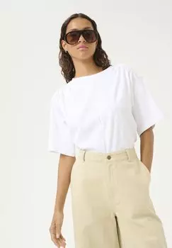 Футболка с принтом VARY WIDE SHOULDER TEE Karen by Simonsen, кремовый