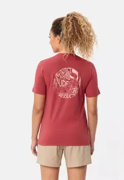 Футболка с принтом Vaude, темно-красный