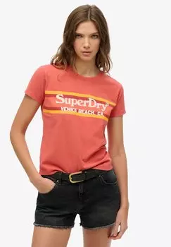 Футболка с принтом VENUE OUTDOORS Superdry, красный
