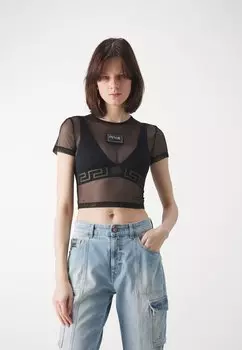 Футболка с принтом Versace Jeans Couture, черная