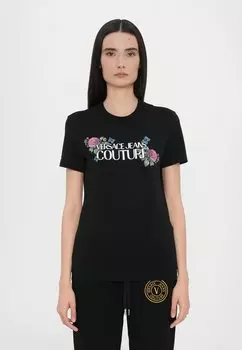 Футболка с принтом Versace Jeans Couture, черный