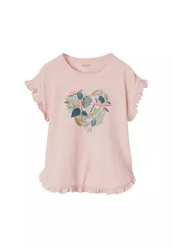 Футболка с принтом Vertbaudet, светло-розовый