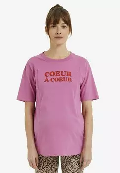 Футболка с принтом Vertbaudet, светло-розовый