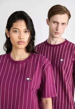 Футболка с принтом VERTICAL STRIPE UNISEX Tommy Hilfiger, Бургундия