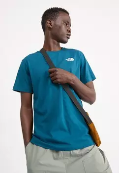 Футболка с принтом VERTICAL TEE The North Face, темно-синий