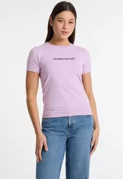 Футболка с принтом VESTIBILIT SLIM AMERICAN TRADITION Guess Jeans, фиолетовый