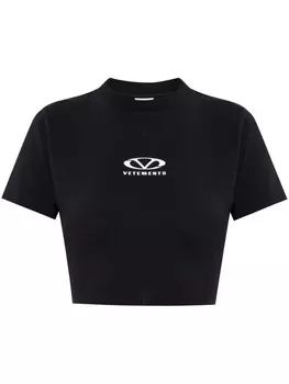 Футболка с принтом VETEMENTS, черный