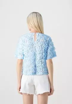 Футболка с принтом Vialice Rose VILA, синяя