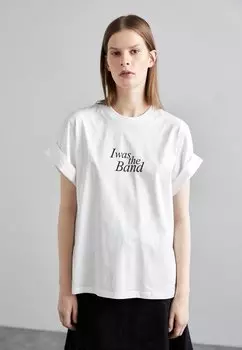 Футболка с принтом Victoria Beckham ФУТБОЛКА С СЛОГАНОМ I WAS THE BAND, цвет white