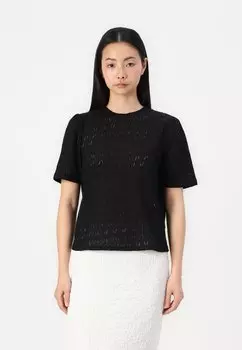 Футболка с принтом VIKARLA HIGH NECK VILA, черный