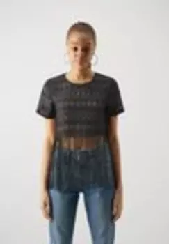 Футболка с принтом VINOLA O NECK FINGLE Vila, черный