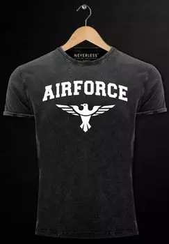 Футболка с принтом VINTAGE AIRFORCE US ARMY ADLER MILITR Neverless, черный
