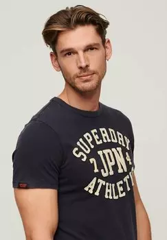 Футболка с принтом Vintage Athletic Short Sleeve Superdry, темно-синий