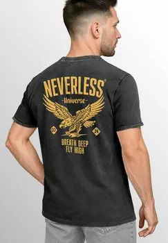 Футболка с принтом VINTAGE BACK ADLER ABENTEUER OUTDOOR WILDNIS Neverless, антрацит