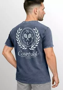 Футболка с принтом VINTAGE BACK TENNIS CLUB Neverless, синий