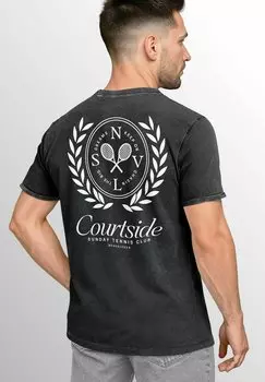 Футболка с принтом VINTAGE BACK TENNIS CLUB Neverless, черный
