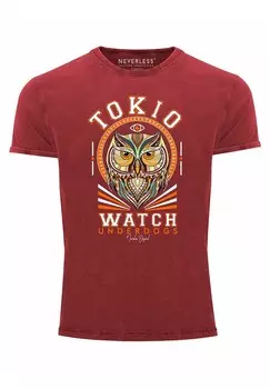 Футболка с принтом VINTAGE DESIGN Neverless, красный