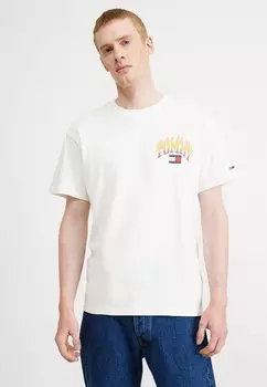 Футболка с принтом VINTAGE FLAME TEE UNISEX Tommy Jeans, старинный белый