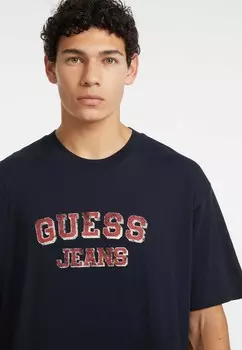 Футболка с принтом VINTAGE Guess Jeans, черный